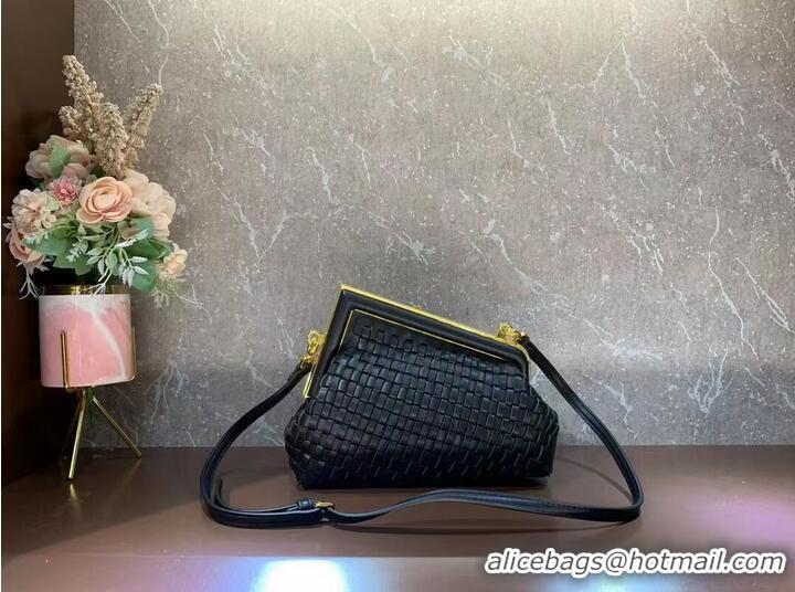 Trendy Design Fendi First Small leather interlace bag 8BP129A black