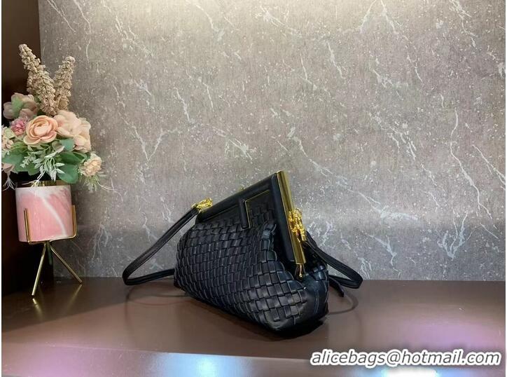 Trendy Design Fendi First Small leather interlace bag 8BP129A black