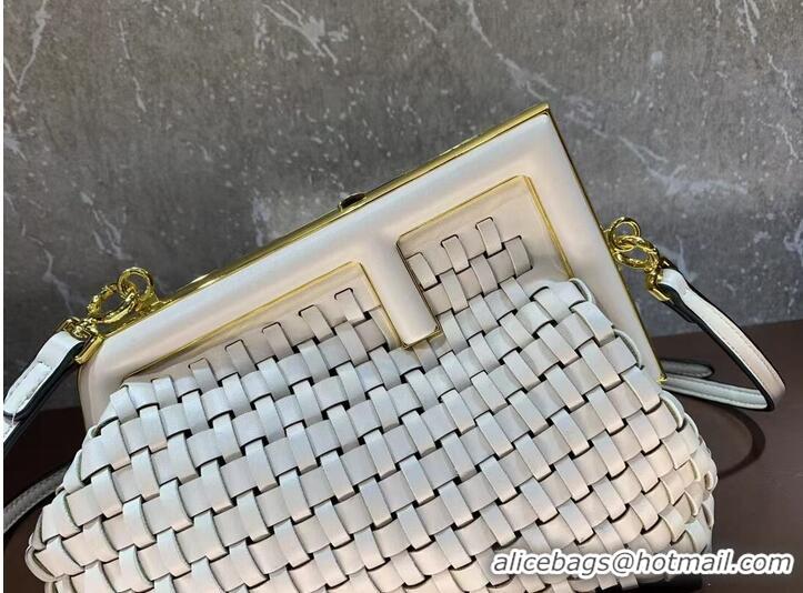 Buy Cheap Fendi First Small leather interlace bag 8BP129A cream