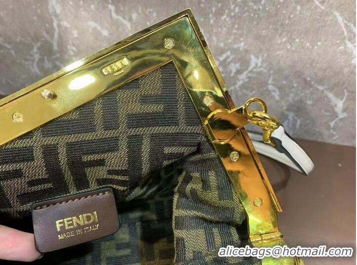 Buy Cheap Fendi First Small leather interlace bag 8BP129A cream