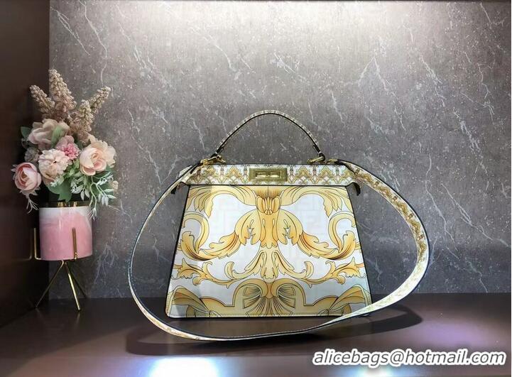 Grade Quality Fendi Peekaboo printed silk bag bag F1951 Beige