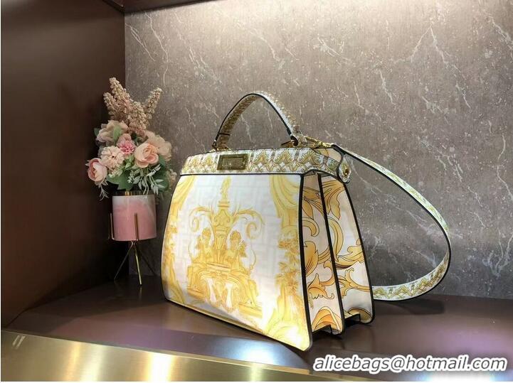 Grade Quality Fendi Peekaboo printed silk bag bag F1951 Beige