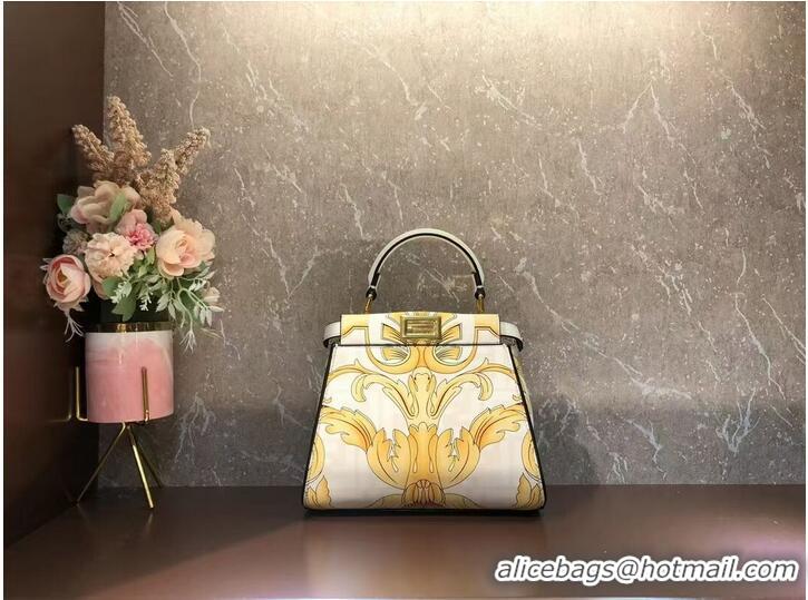 Pretty Style Fendi mini Peekaboo printed silk bag bag F1952 Beige