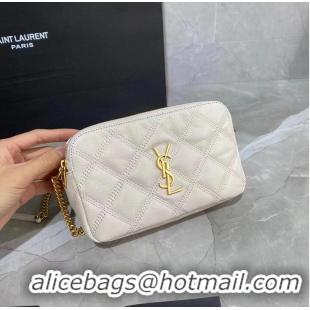 Super Quality SAINT LAURENT MONOGRAM CHAIN WALLET IN LEATHER 655941 WHITE