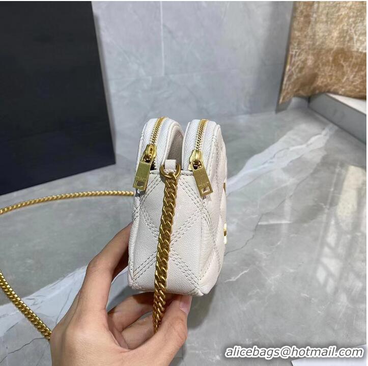 Super Quality SAINT LAURENT MONOGRAM CHAIN WALLET IN LEATHER 655941 WHITE