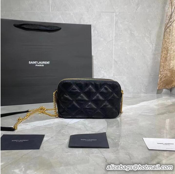 Pretty Style SAINT LAURENT MONOGRAM CHAIN WALLET IN LEATHER 655941 black