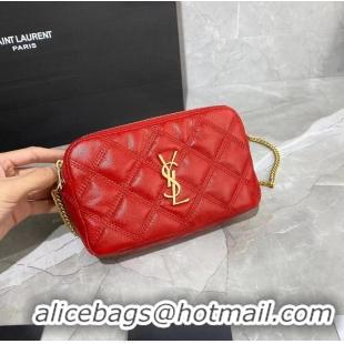 Classic Grade SAINT LAURENT MONOGRAM CHAIN WALLET IN LEATHER 655941 red