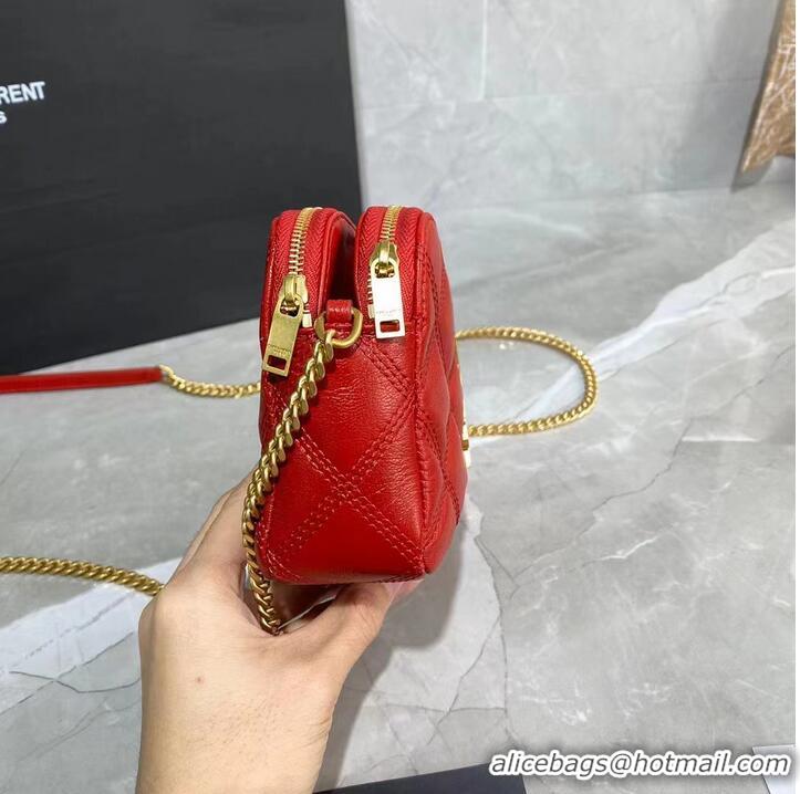 Classic Grade SAINT LAURENT MONOGRAM CHAIN WALLET IN LEATHER 655941 red