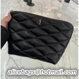 Inexpensive SAINT LAURENT SADE POUCH IN QUILTED LAMBSKIN 6967791 black