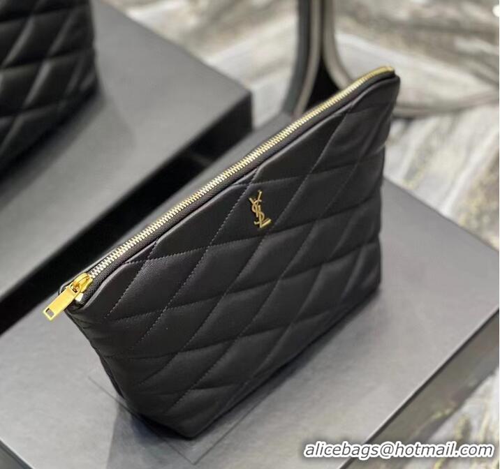 Inexpensive SAINT LAURENT SADE POUCH IN QUILTED LAMBSKIN 6967791 black