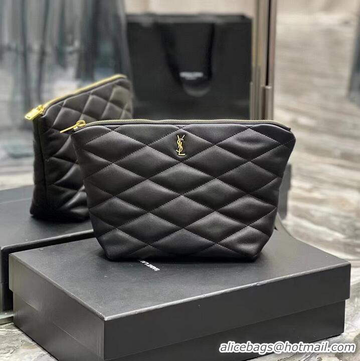 Inexpensive SAINT LAURENT SADE POUCH IN QUILTED LAMBSKIN 6967791 black