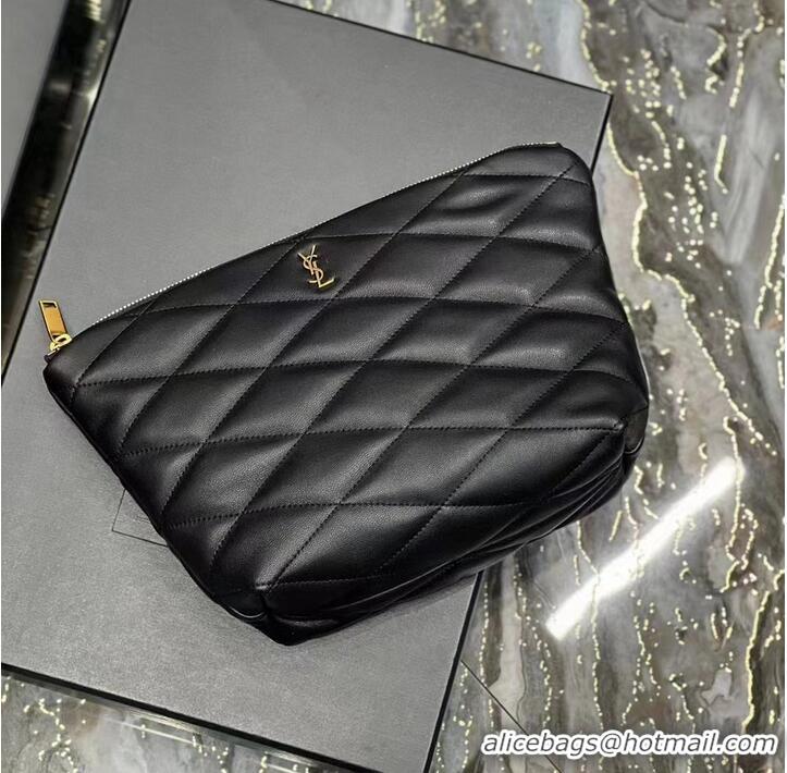 Inexpensive SAINT LAURENT SADE POUCH IN QUILTED LAMBSKIN 6967791 black