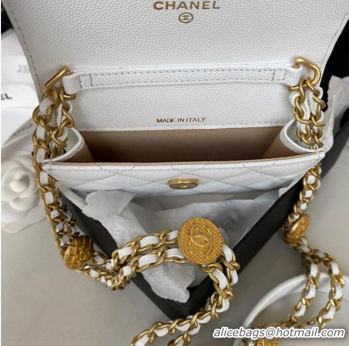 Shop Grade CHANEL CLUTCH WITH CHAIN AP2857 white