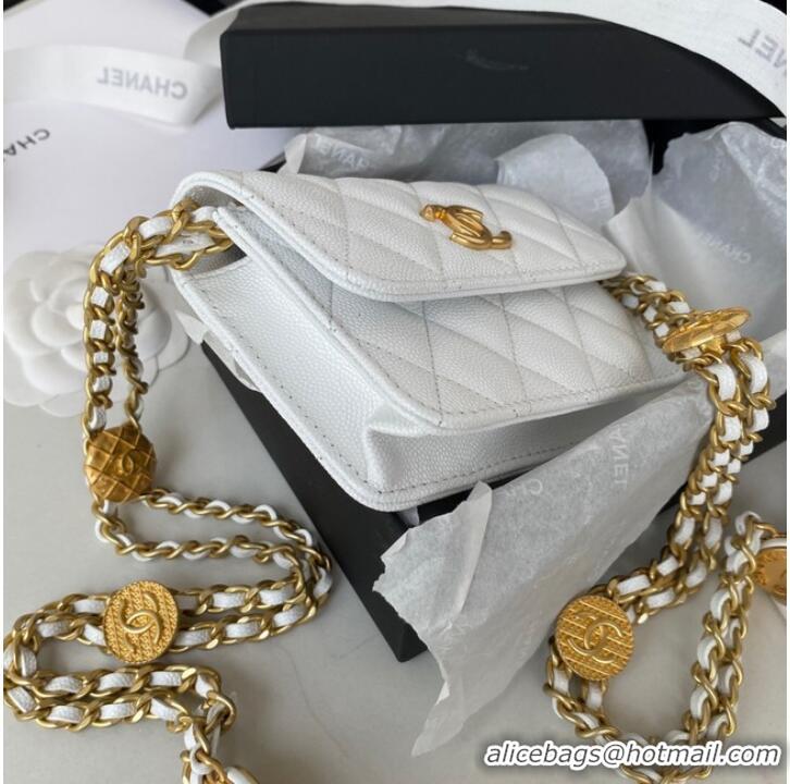 Shop Grade CHANEL CLUTCH WITH CHAIN AP2857 white