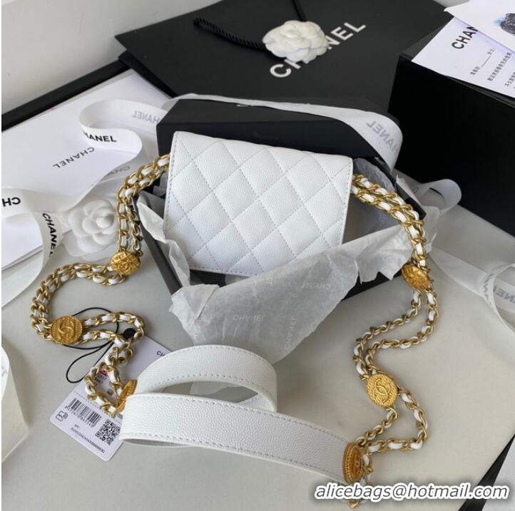 Shop Grade CHANEL CLUTCH WITH CHAIN AP2857 white