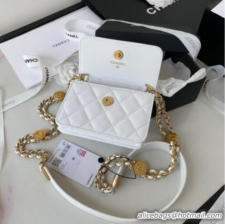 Shop Grade CHANEL CLUTCH WITH CHAIN AP2857 white