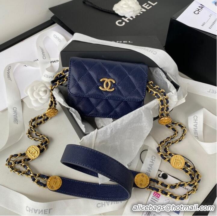 Promotional CHANEL CLUTCH WITH CHAIN AP2857 Navy Blue