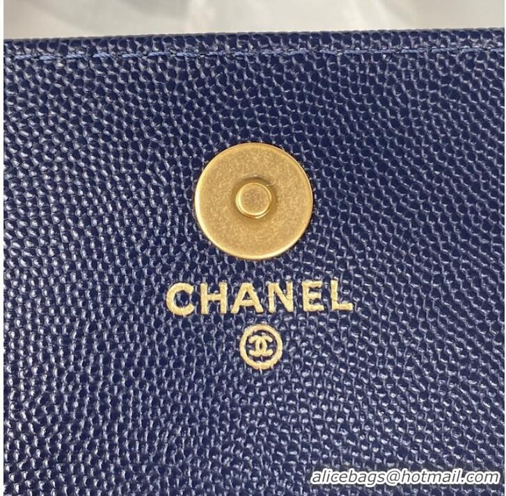 Promotional CHANEL CLUTCH WITH CHAIN AP2857 Navy Blue