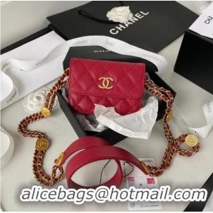 Youthful Promotional CHANEL CLUTCH WITH CHAIN AP2857 dark red