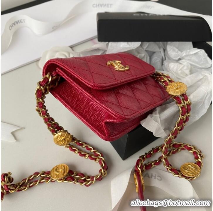 Youthful Promotional CHANEL CLUTCH WITH CHAIN AP2857 dark red