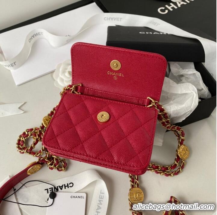 Youthful Promotional CHANEL CLUTCH WITH CHAIN AP2857 dark red