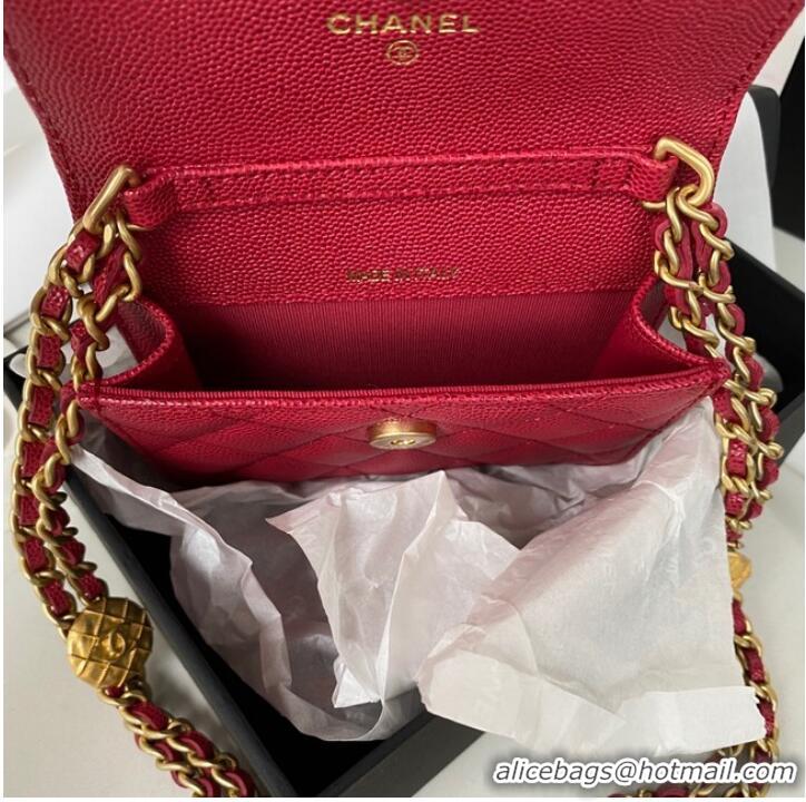 Youthful Promotional CHANEL CLUTCH WITH CHAIN AP2857 dark red