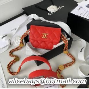 Popular Style /CHANEL CLUTCH WITH CHAIN AP2857 red