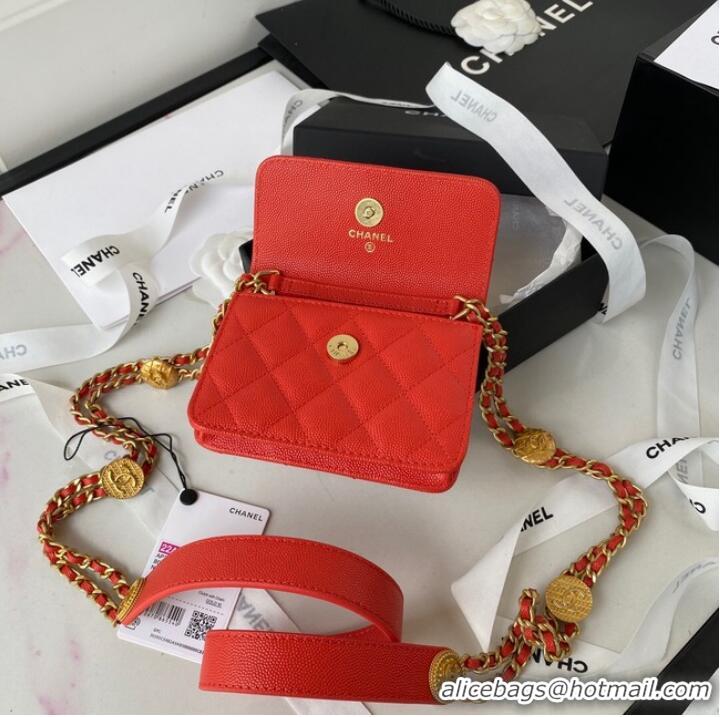 Popular Style /CHANEL CLUTCH WITH CHAIN AP2857 red