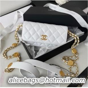 Most Popular CHANEL CLUTCH WITH CHAIN AP2860 white