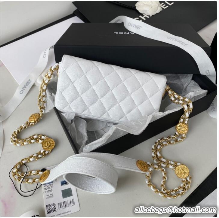 Most Popular CHANEL CLUTCH WITH CHAIN AP2860 white