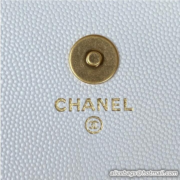 Most Popular CHANEL CLUTCH WITH CHAIN AP2860 white