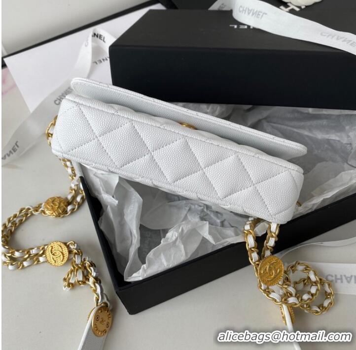 Most Popular CHANEL CLUTCH WITH CHAIN AP2860 white