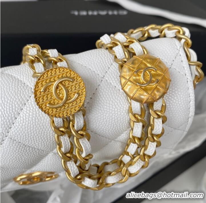 Most Popular CHANEL CLUTCH WITH CHAIN AP2860 white