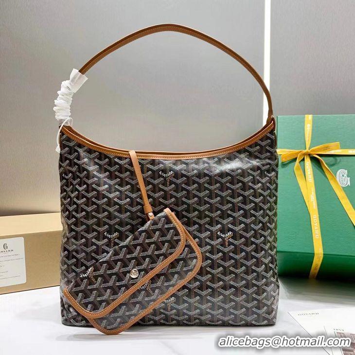 Elegant Promotional Goyard Boheme Hobo Bag G4591 Black And Tan