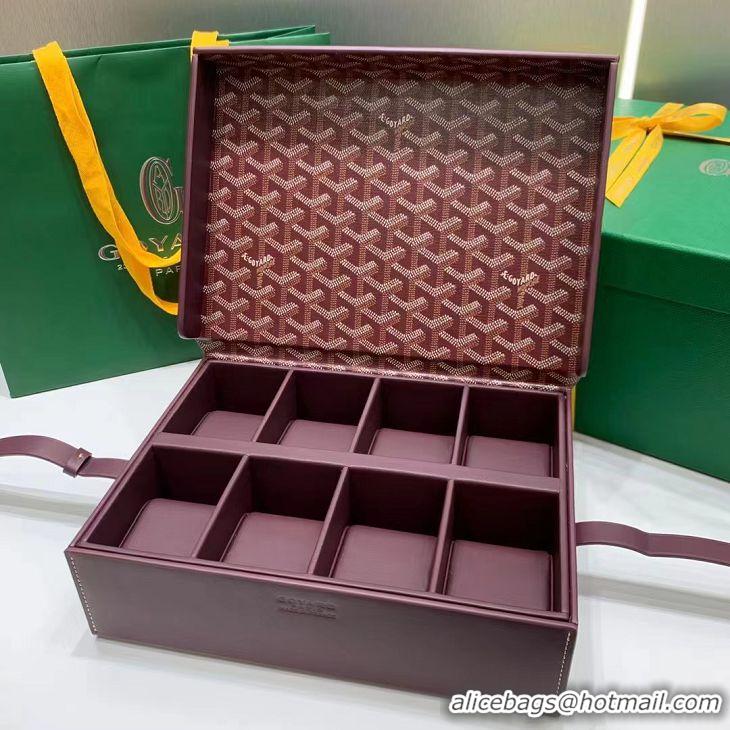 Hot Style Discount Goyard 8 Watch Case 0823 Burgundy