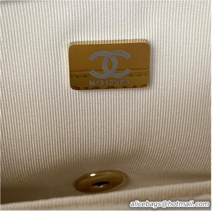 Well Crafted Chanel SMALL FLAP BAG Lambskin Resin & Gold-Tone Metal AS3330 white