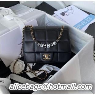 Good Product Chanel SMALL FLAP BAG Lambskin Resin & Gold-Tone Metal AS3331 black