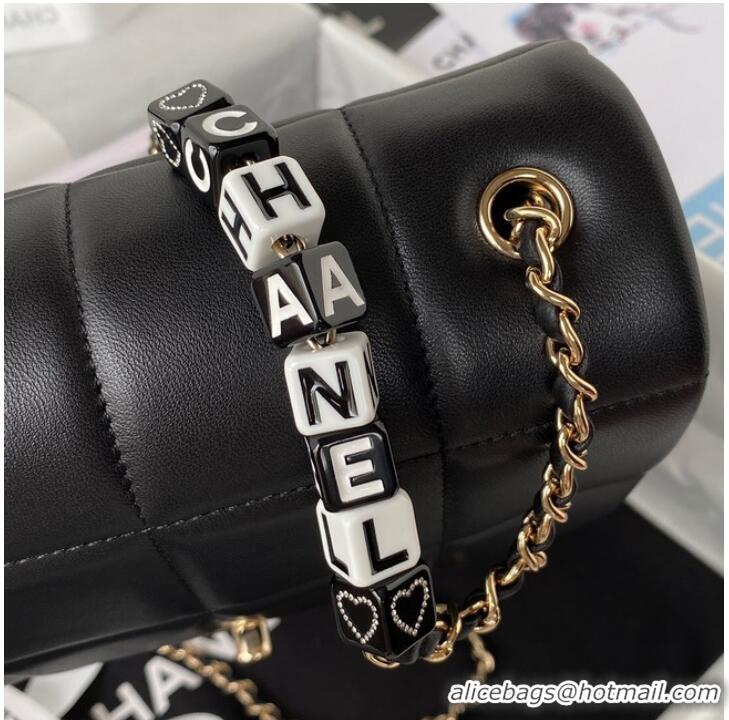 Good Product Chanel SMALL FLAP BAG Lambskin Resin & Gold-Tone Metal AS3331 black