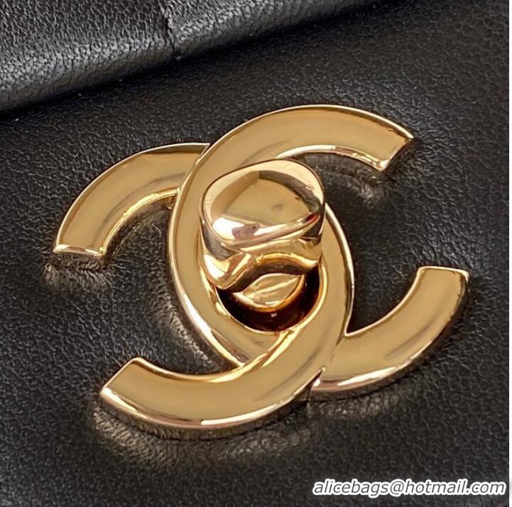 Good Product Chanel SMALL FLAP BAG Lambskin Resin & Gold-Tone Metal AS3331 black