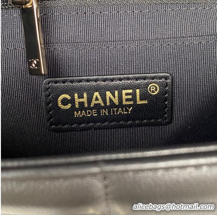 Good Product Chanel SMALL FLAP BAG Lambskin Resin & Gold-Tone Metal AS3331 black