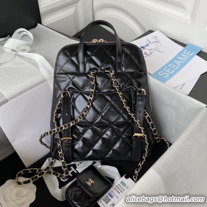 Good Product Chanel Lambskin & Gold-Tone Metal Backpack AS3332 black