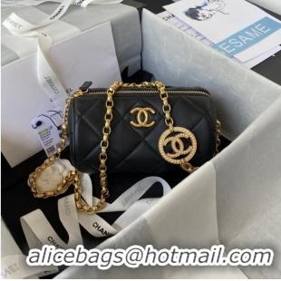 Well Crafted Chanel MINI BOWLING BAG AS3384 black