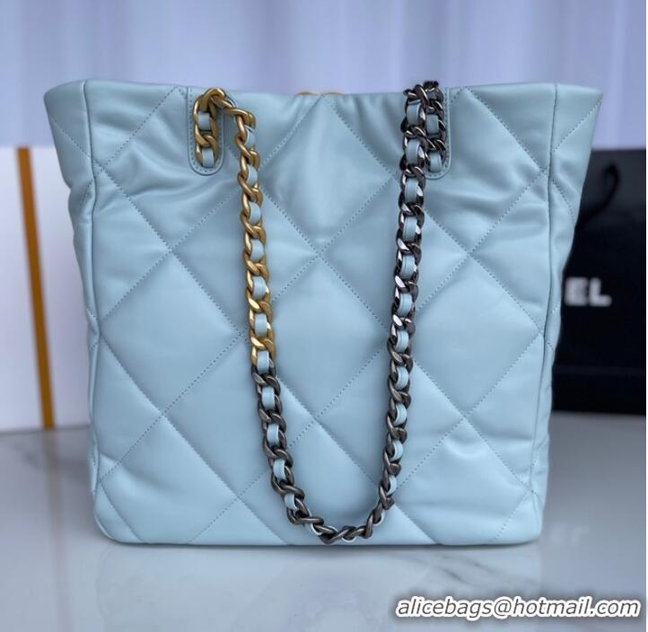 Super Quality CHANEL 19 SHOPPING BAG AS3519 light blue