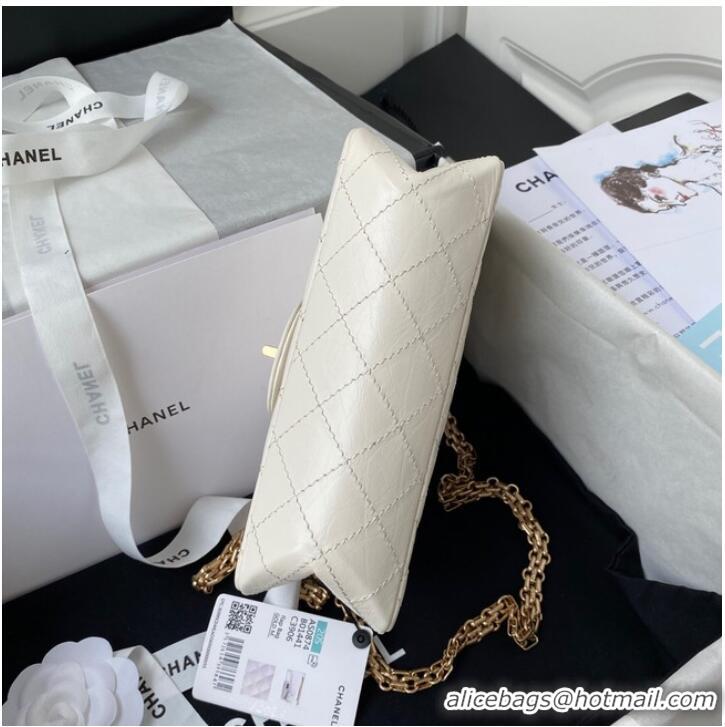 Best Price CHANEL CLASSIC WALLET ON CHAIN Calfskin & Gold-Tone Metal AS224 WHITE