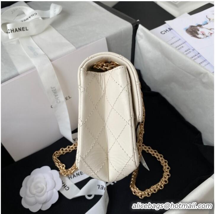 Best Price CHANEL CLASSIC WALLET ON CHAIN Calfskin & Gold-Tone Metal AS224 WHITE