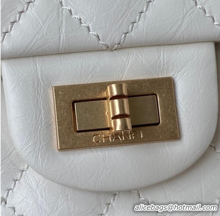 Best Price CHANEL CLASSIC WALLET ON CHAIN Calfskin & Gold-Tone Metal AS224 WHITE