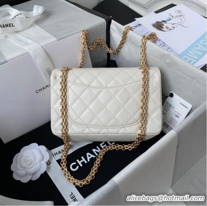 Best Price CHANEL CLASSIC WALLET ON CHAIN Calfskin & Gold-Tone Metal AS224 WHITE