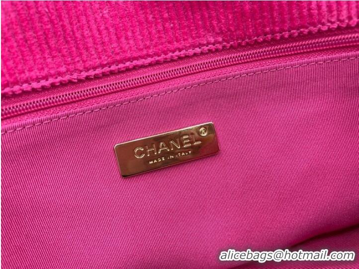 Traditional Discount CHANEL 19 HANDBAG Corduroy AS1160 Fuchsia