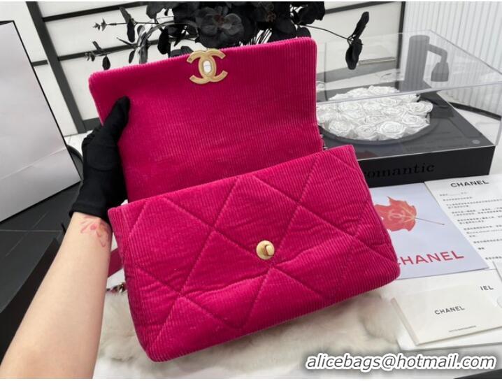 Traditional Discount CHANEL 19 HANDBAG Corduroy AS1160 Fuchsia