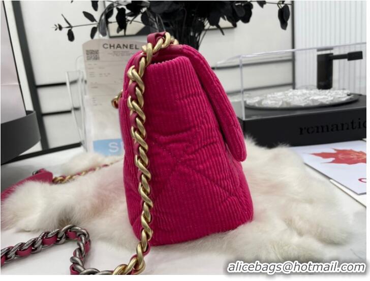 Traditional Discount CHANEL 19 HANDBAG Corduroy AS1160 Fuchsia